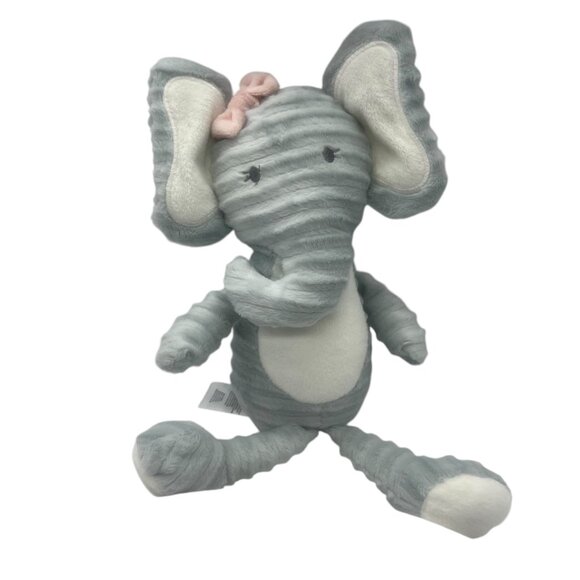 Chick Pea Baby Gray Elephant Plush Stuffed Animal 12" Tall Ribbed Texture - Picture 1 of 6